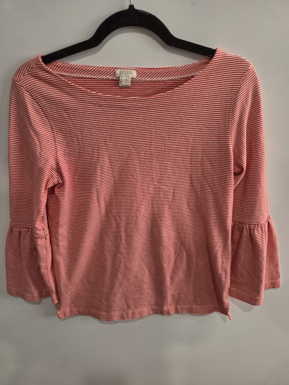 J. Crew Women’s Pink Stripe Bell-Sleeve Top Size XS